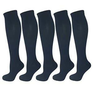 5 Pair Navy Blue Small/Medium Compression Socks, M